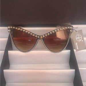 Brown Studded Sunglasses